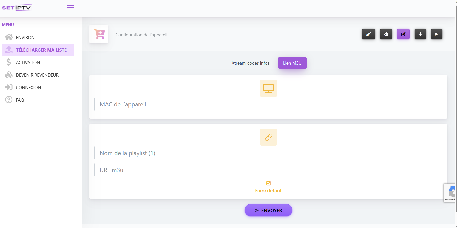 Inserer le code mac de l'application Set IPTV et la playlist M3U IPTV Cover